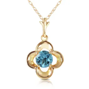 0.55 Carat 14K Solid Yellow Gold Ladies Who Lunch Blue Topaz Necklace