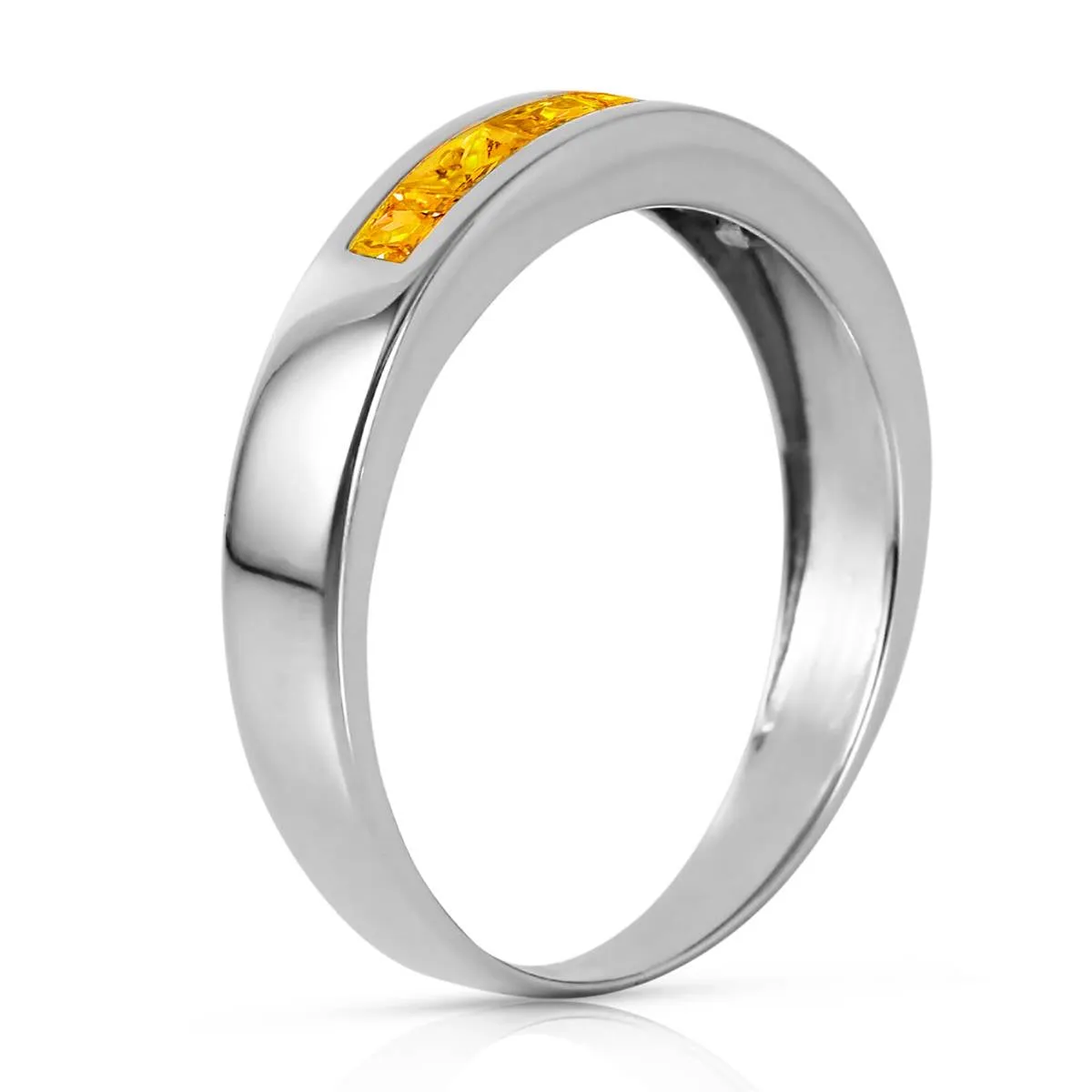 0.6 Carat 14K Solid White Gold Juliana Citrine Ring