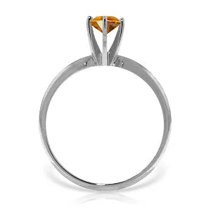 0.65 Carat 14K Solid White Gold Solitaire Ring Natural Citrine