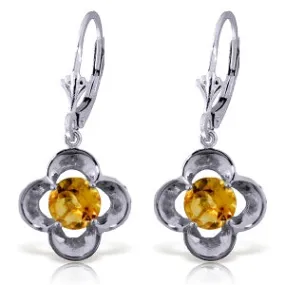 1.1 Carat 14K Solid White Gold Utter Joy Citrine Earrings