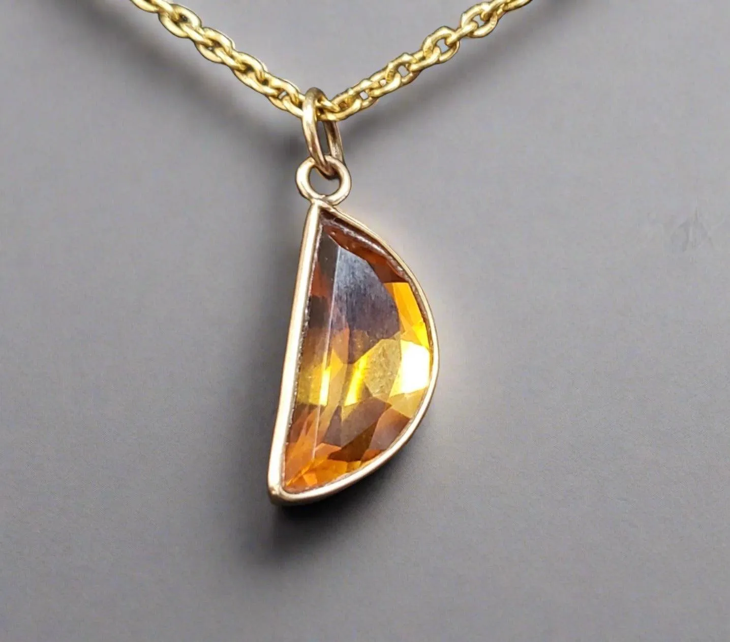14k Gold Citrine Pendant