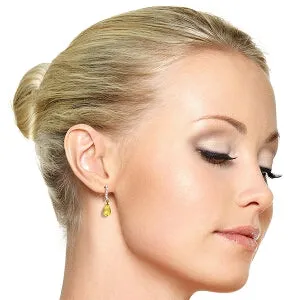 14K Solid Rose Gold Diamond & Citrine Series Earrings