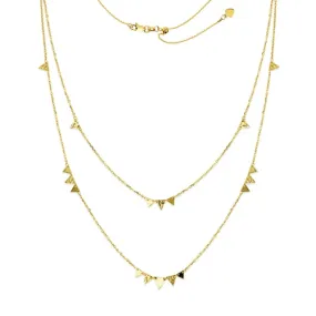 14K Triple Triangle Layered Necklace