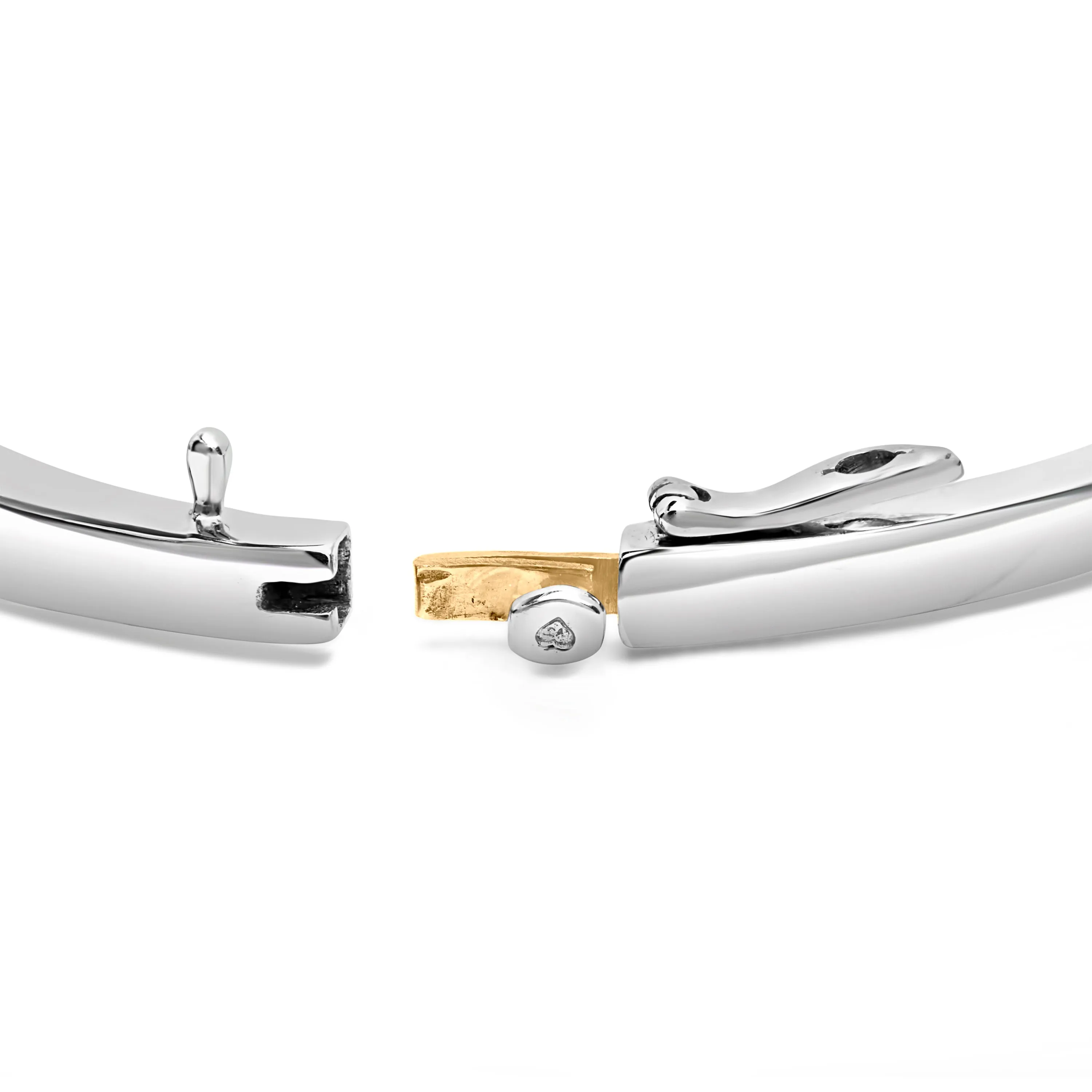 14K Two-Toned Gold Princess Cut Diamond Fashion Bangle