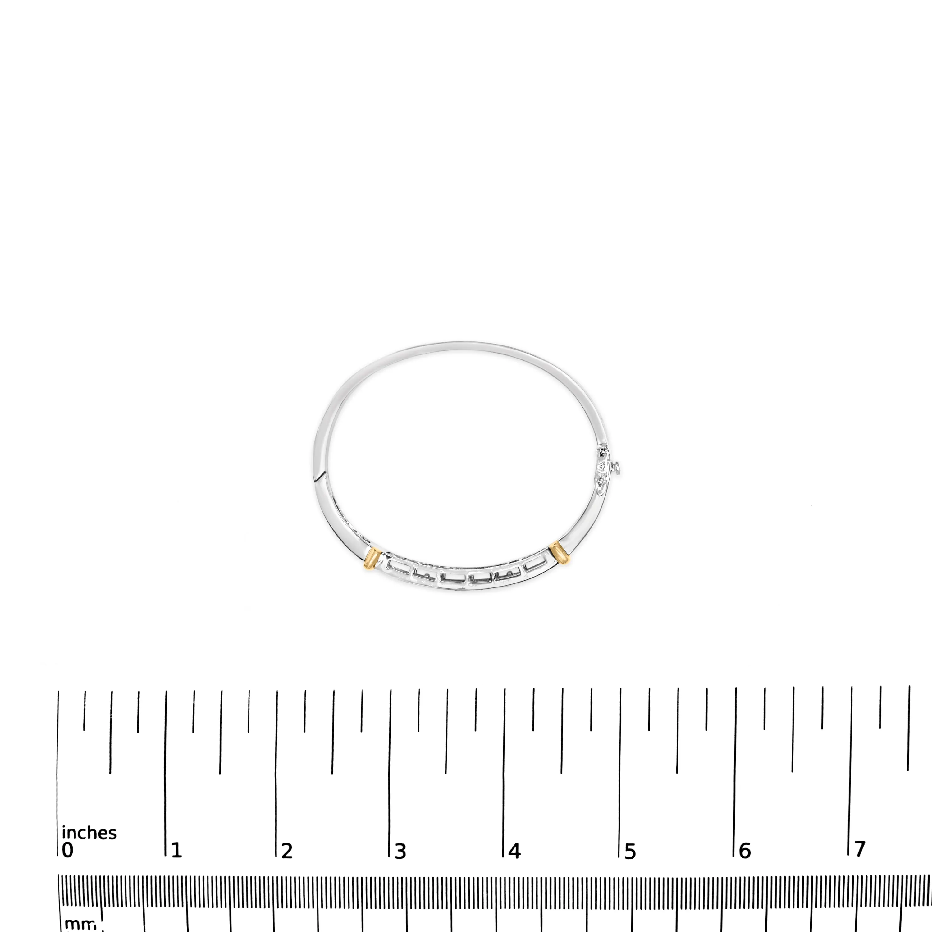 14K Two-Toned Gold Princess Cut Diamond Fashion Bangle