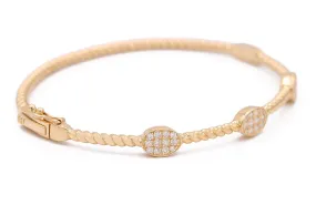 14k Yellow Gold Bangle Bracelet With Diamonds