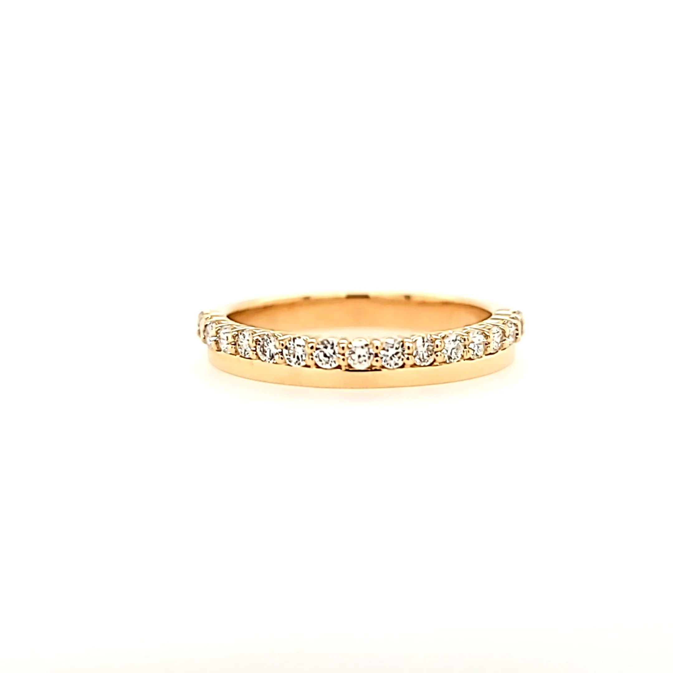 14k Yellow Gold Diamond Row Stacker Band (I7970)