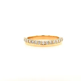 14k Yellow Gold Diamond Row Stacker Band (I7970)