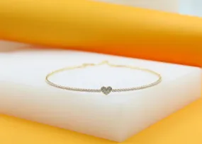 18K Gold Filled Neck Choker With Heart Zirconia Stones (H50)