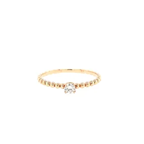 18k Rose Gold Beaded Diamond Stacker Ring (I2749)