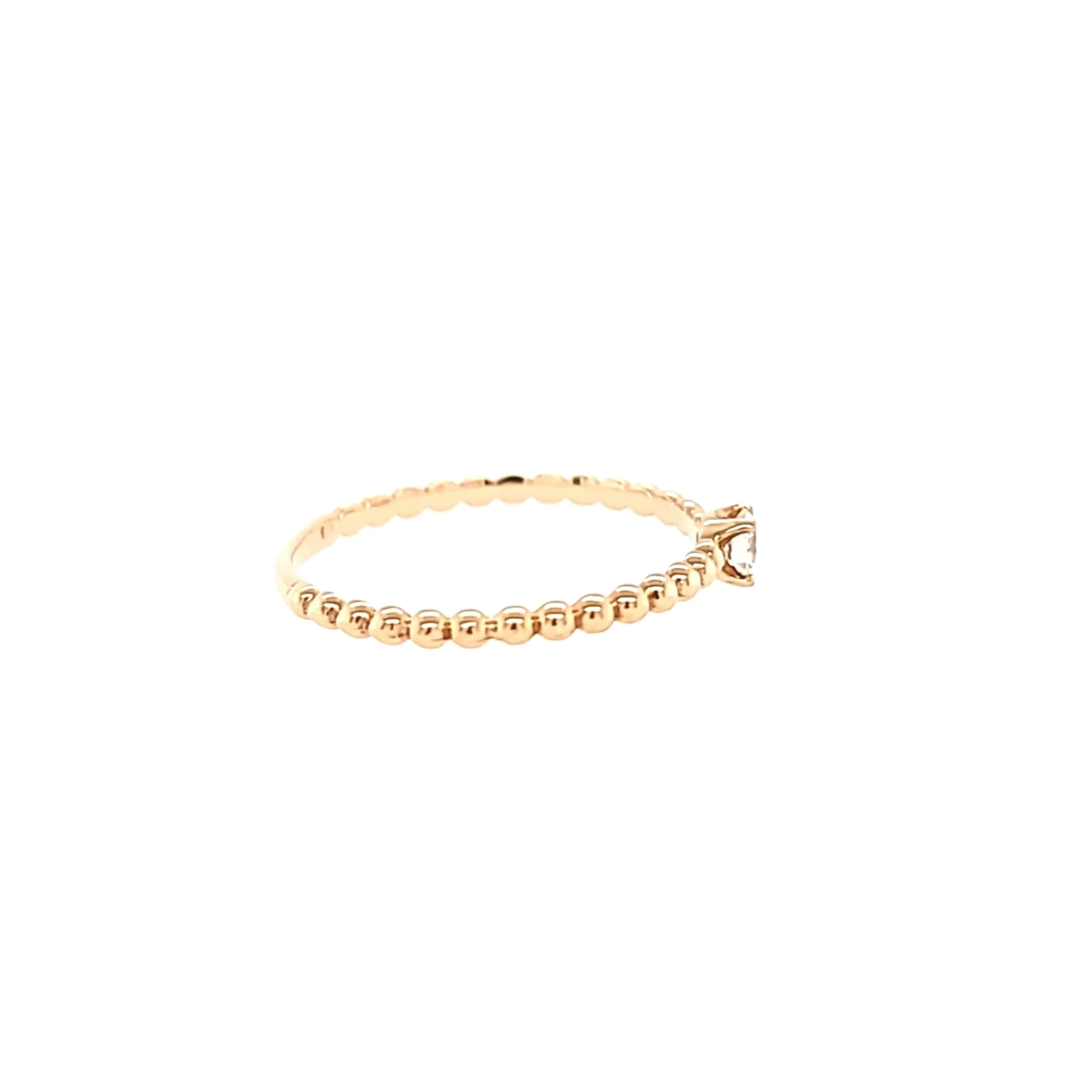 18k Rose Gold Beaded Diamond Stacker Ring (I2749)