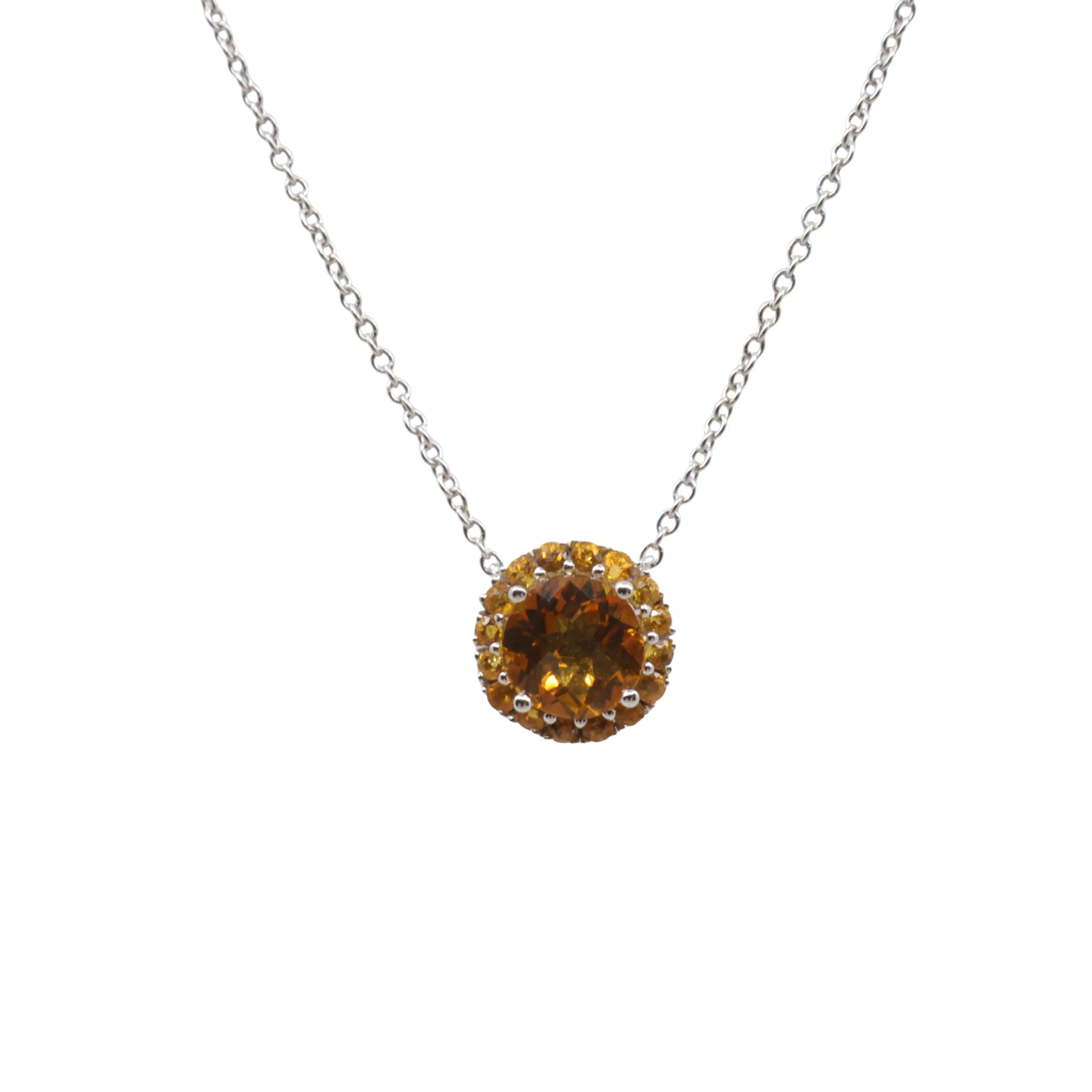18k White Gold Citrinel Necklace -20764845
