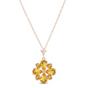 2.43 Carat 14K Solid Rose Gold Autumn Citrine Necklace