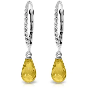 3 Carat 14K Solid White Gold Incredible Feelings Citrine Earrings