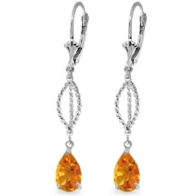 3 Carat 14K Solid White Gold Willing To Help Citrine Earrings
