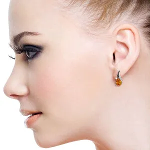 3.26 Carat 14K Solid White Gold Stud Earrings Diamond Citrine Certified