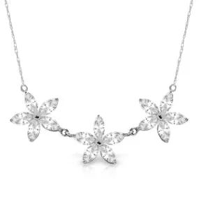 4.75 Carat 14K Solid White Gold Necklace Natural White Topaz
