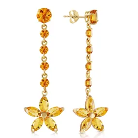 4.8 Carat 14K Solid Yellow Gold Stardrop Citrine Earrings
