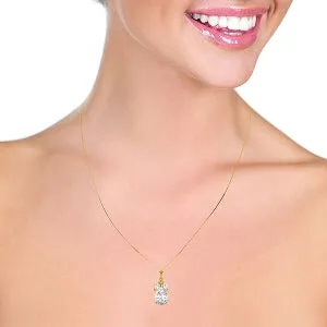 6.5 Carat 14K Solid Yellow Gold Allegra White Topaz Necklace