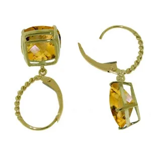 7.2 Carat 14K Solid Yellow Gold Dakota Citrine Earrings