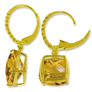 7.2 Carat 14K Solid Yellow Gold Dakota Citrine Earrings