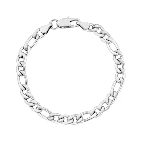 7mm Steel Figaro Link Bracelet