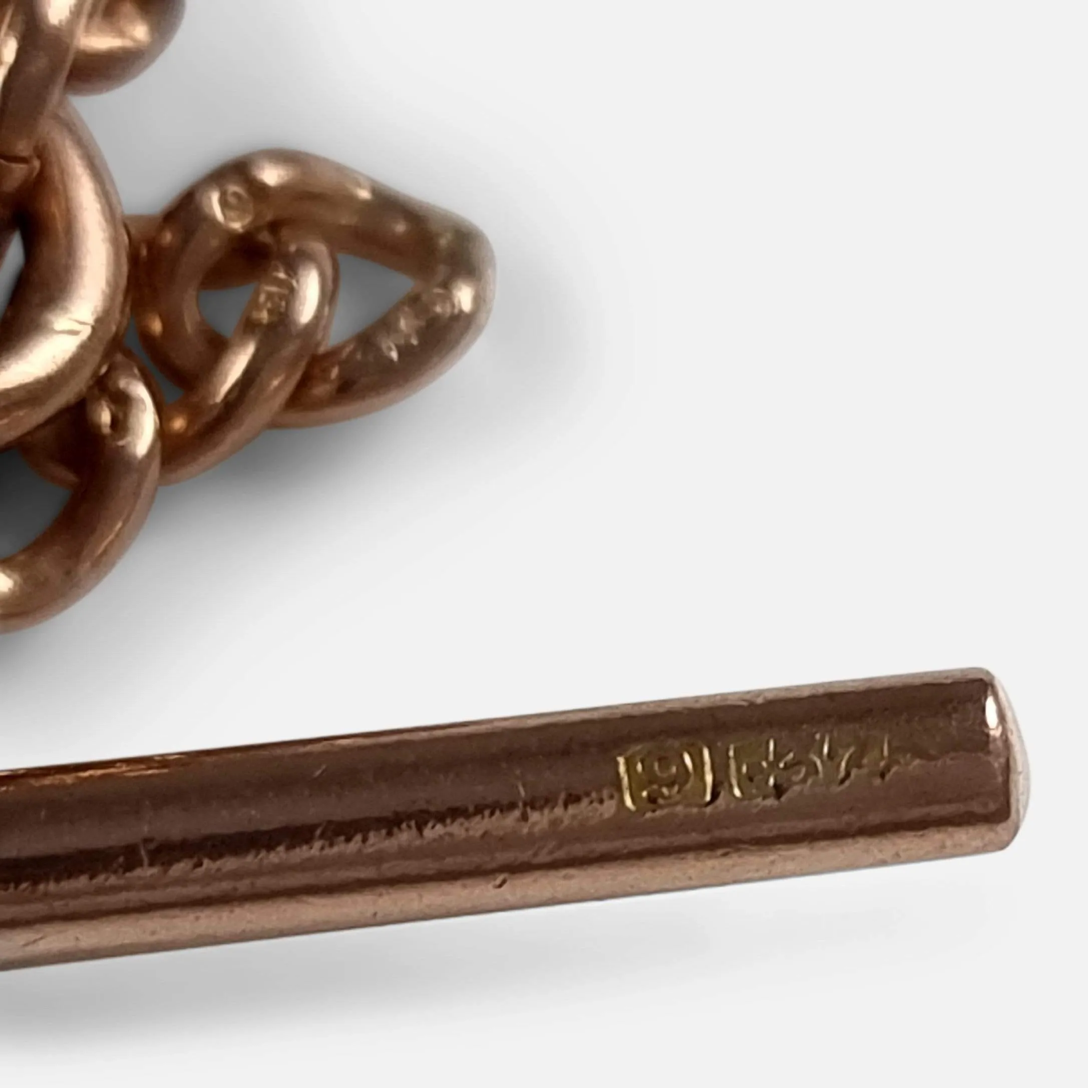 9ct Rose Gold Double Albert Watch Chain, 34.2 Grams