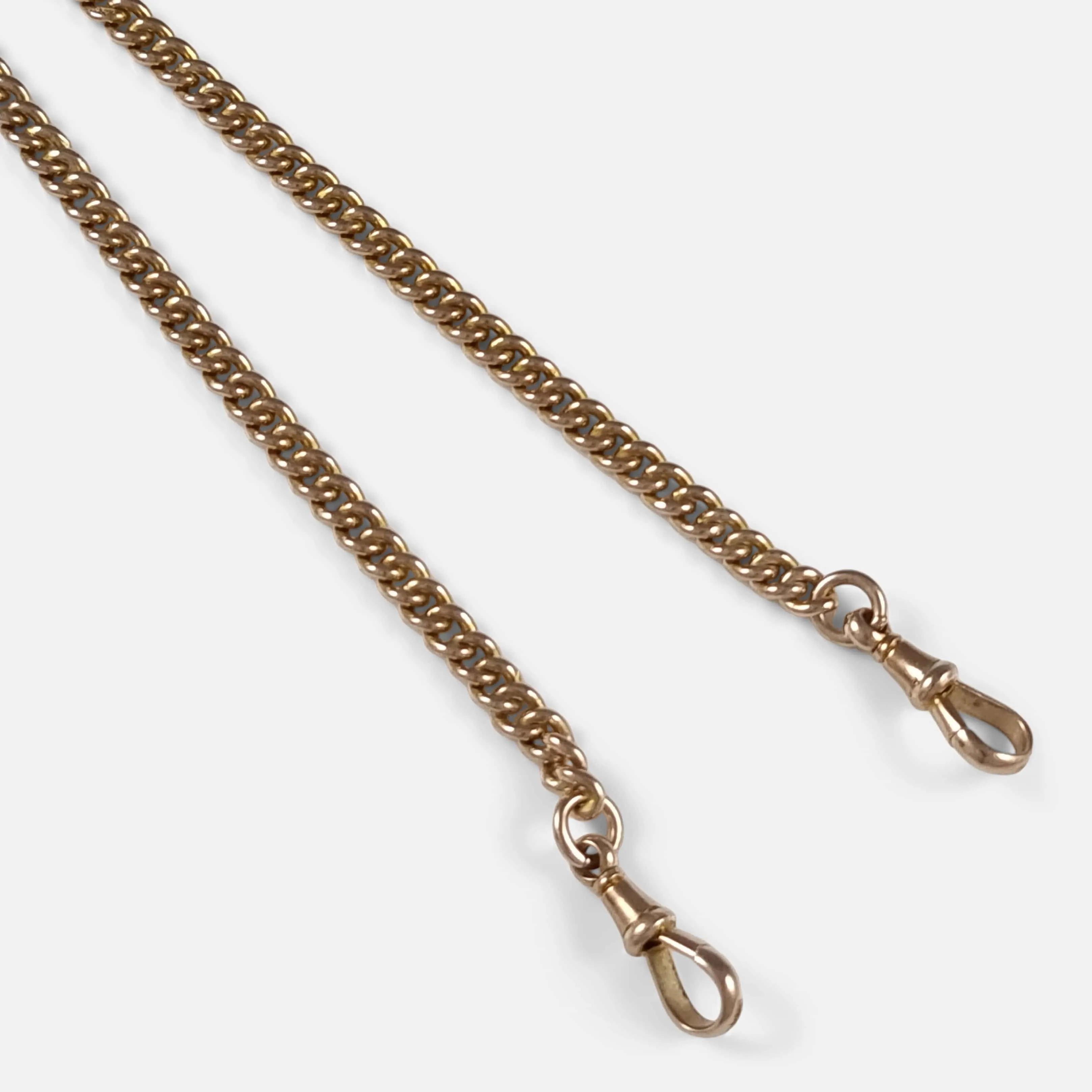 9ct Yellow Gold Double Albert Watch Chain - 32.0 grams