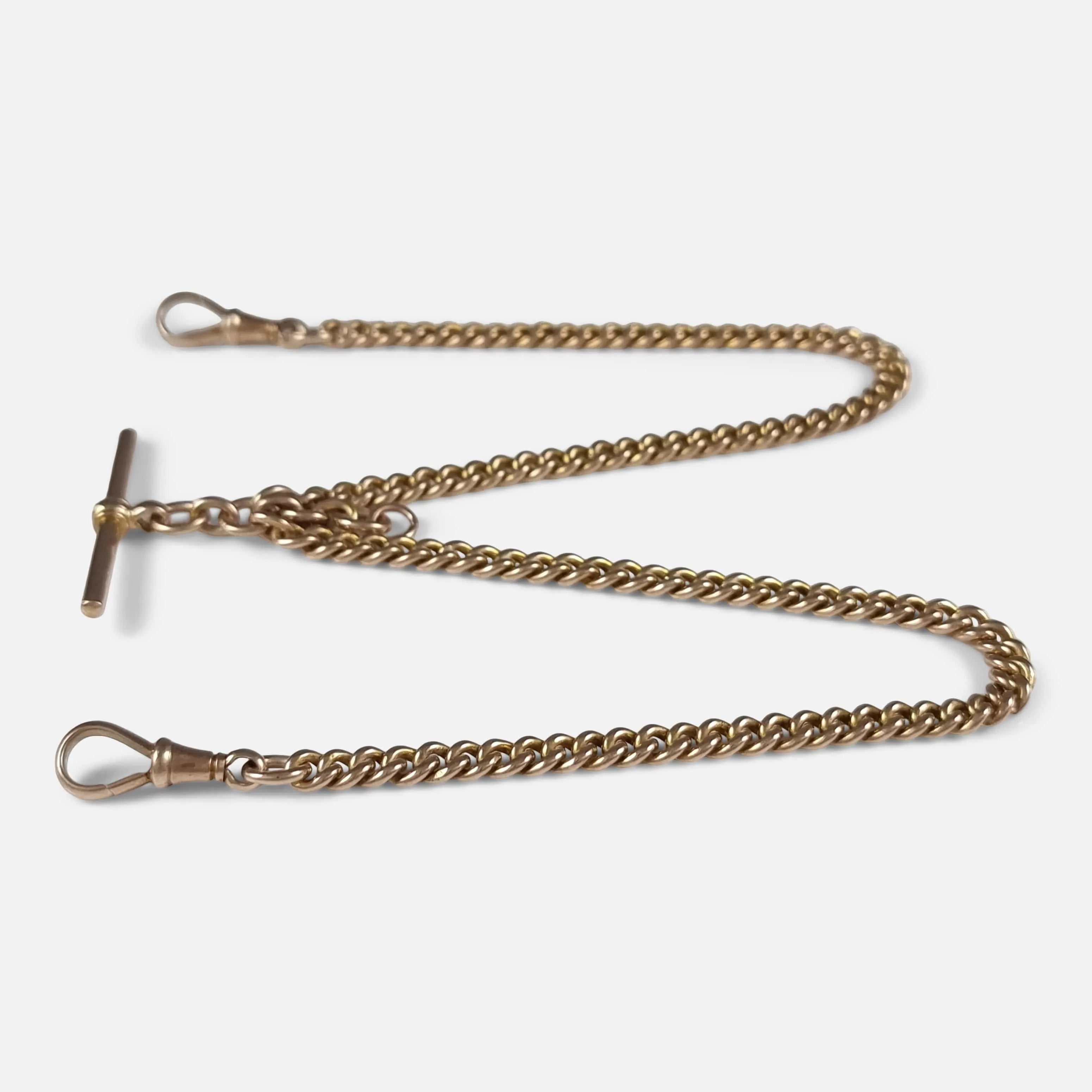 9ct Yellow Gold Double Albert Watch Chain - 32.0 grams