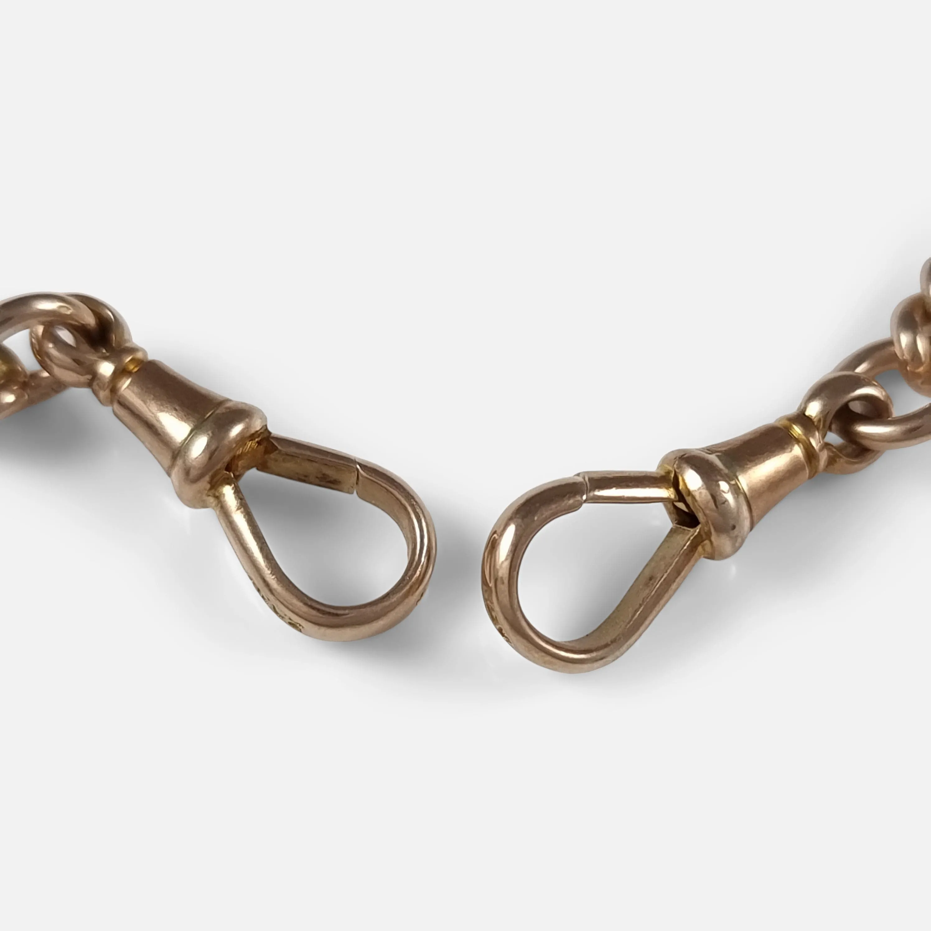 9ct Yellow Gold Double Albert Watch Chain - 32.0 grams