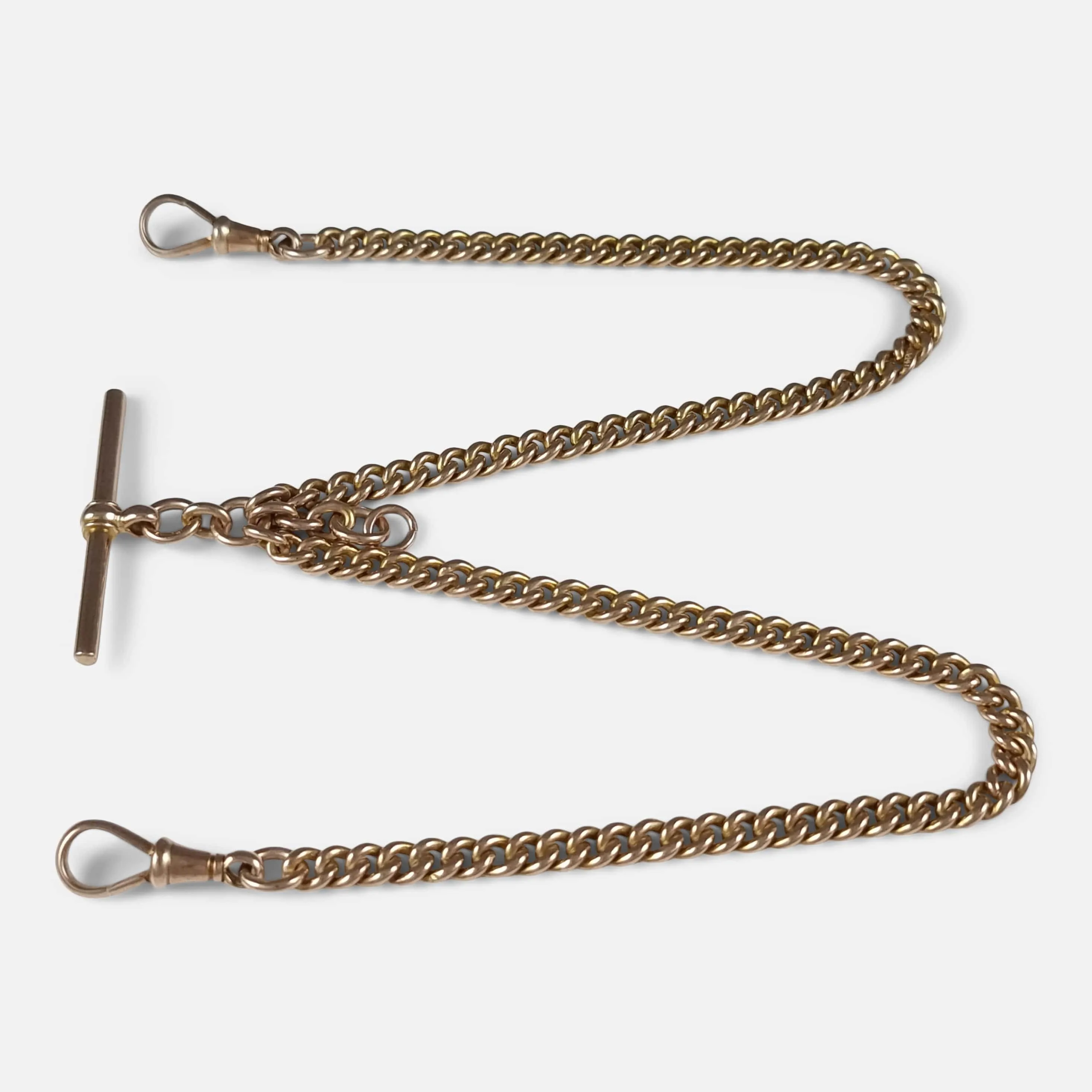 9ct Yellow Gold Double Albert Watch Chain - 32.0 grams