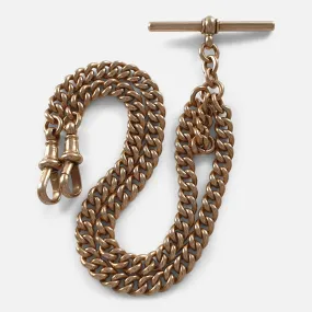 9ct Yellow Gold Double Albert Watch Chain, 37.5 grams
