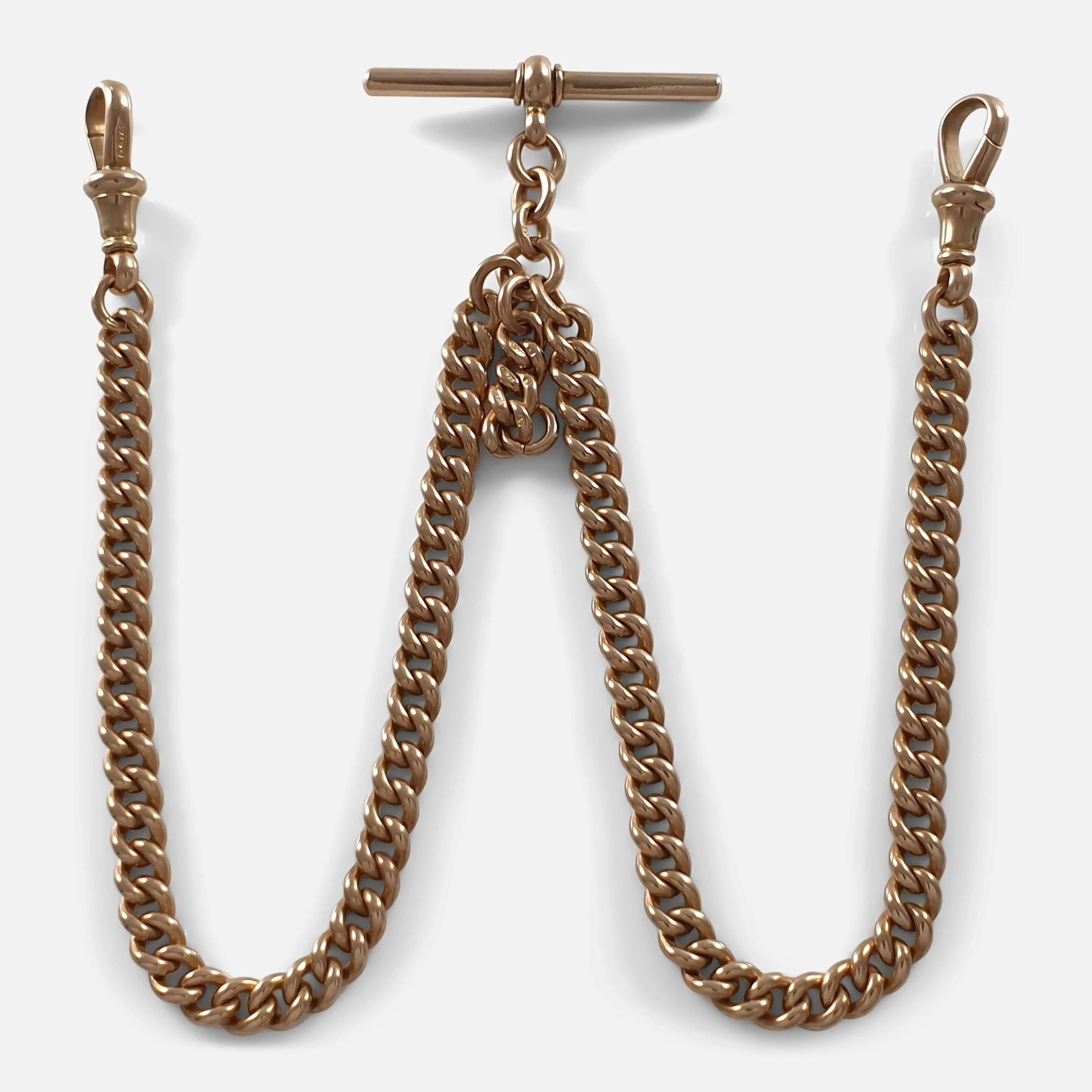 9ct Yellow Gold Double Albert Watch Chain, 37.5 grams