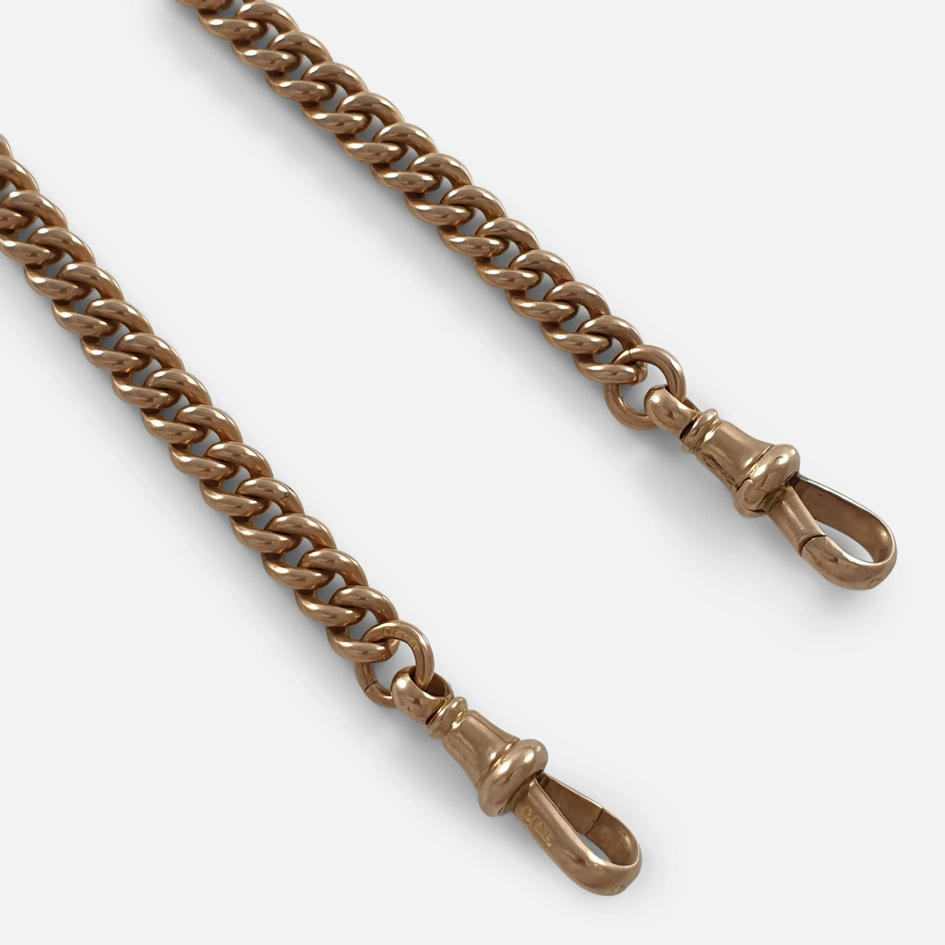 9ct Yellow Gold Double Albert Watch Chain, 37.5 grams