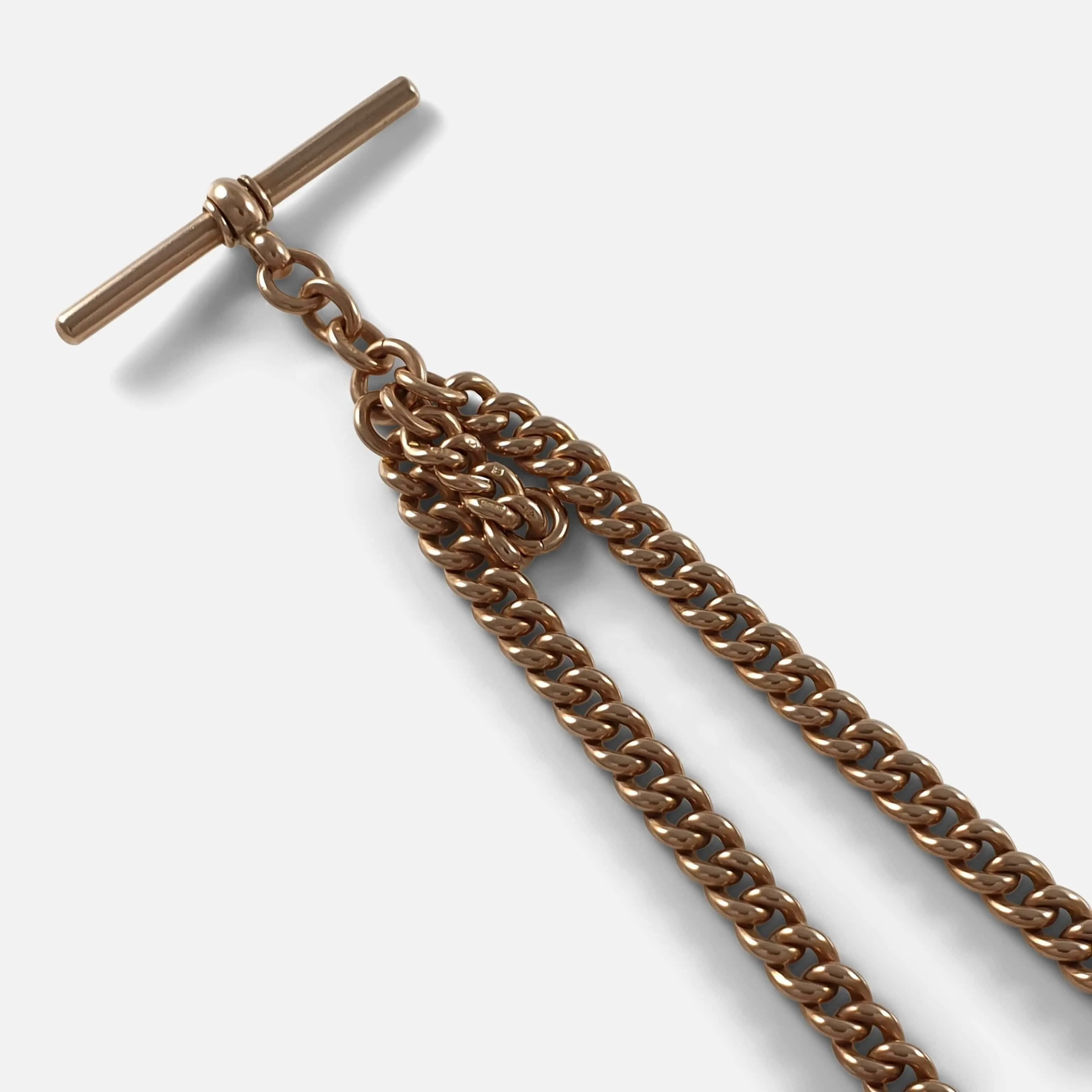 9ct Yellow Gold Double Albert Watch Chain, 37.5 grams