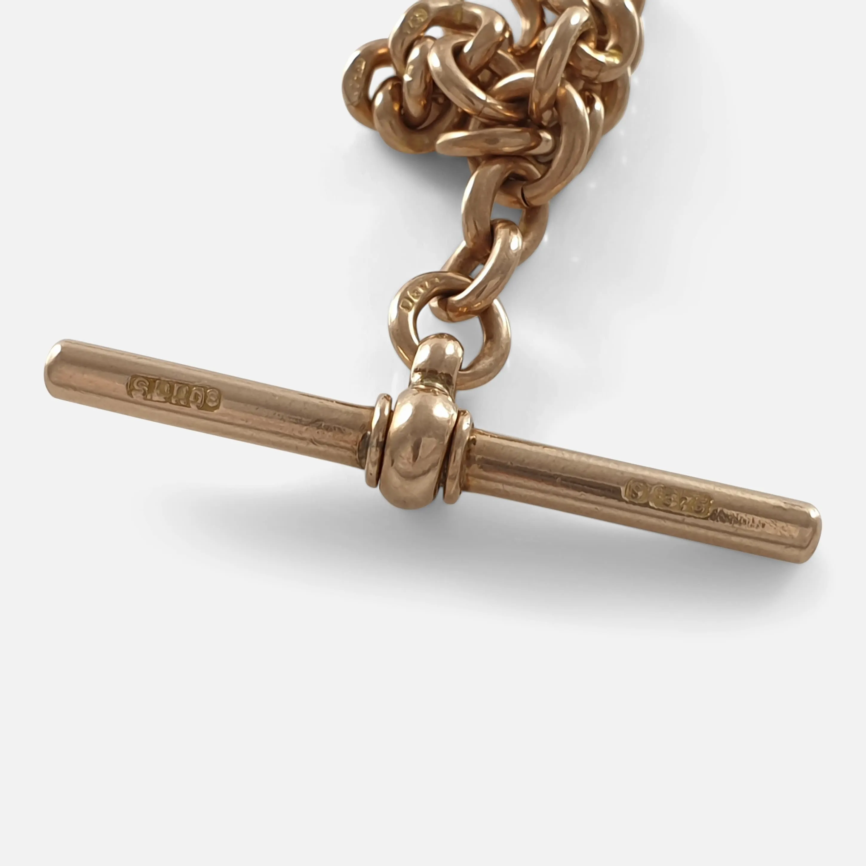 9ct Yellow Gold Double Albert Watch Chain, 37.5 grams
