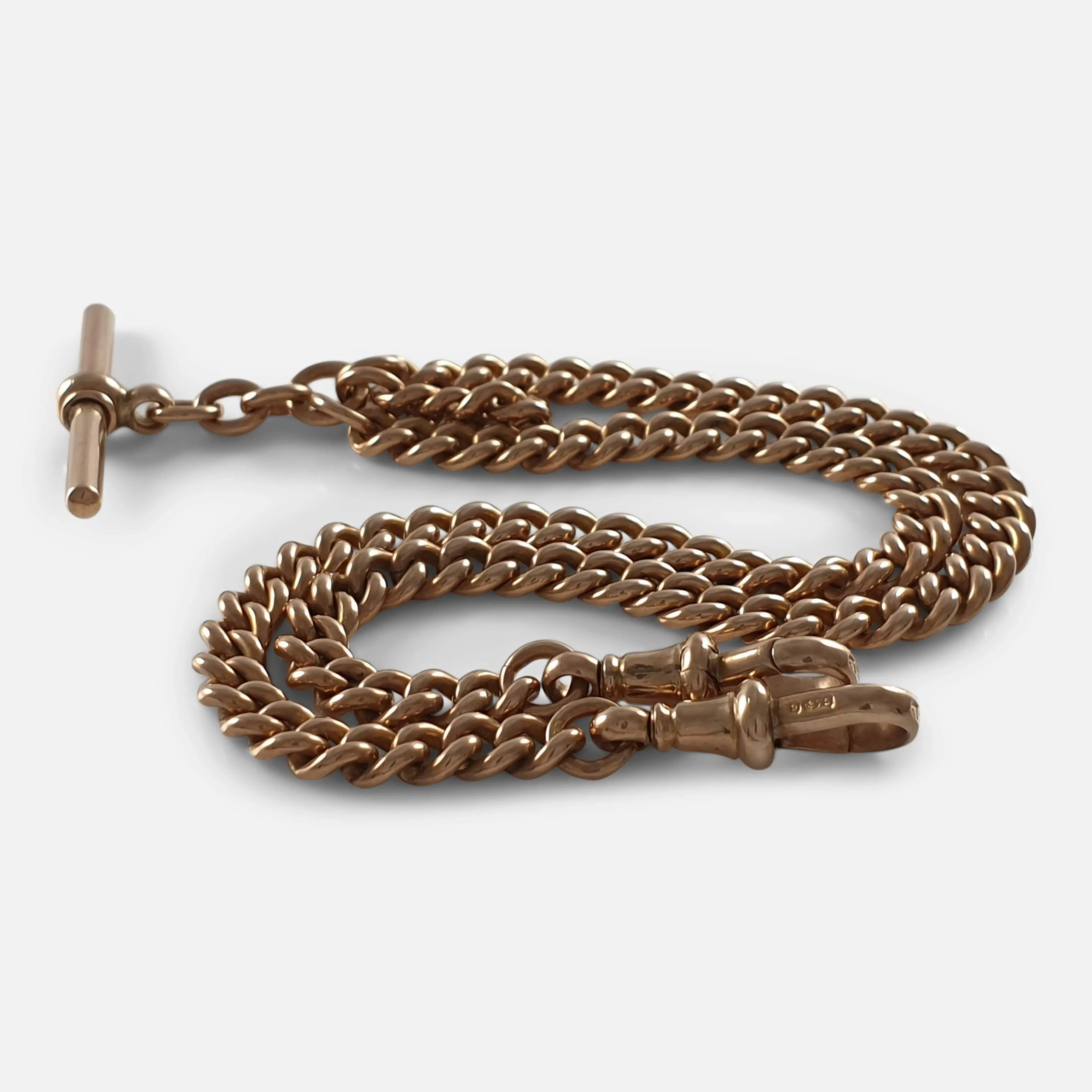 9ct Yellow Gold Double Albert Watch Chain, 37.5 grams