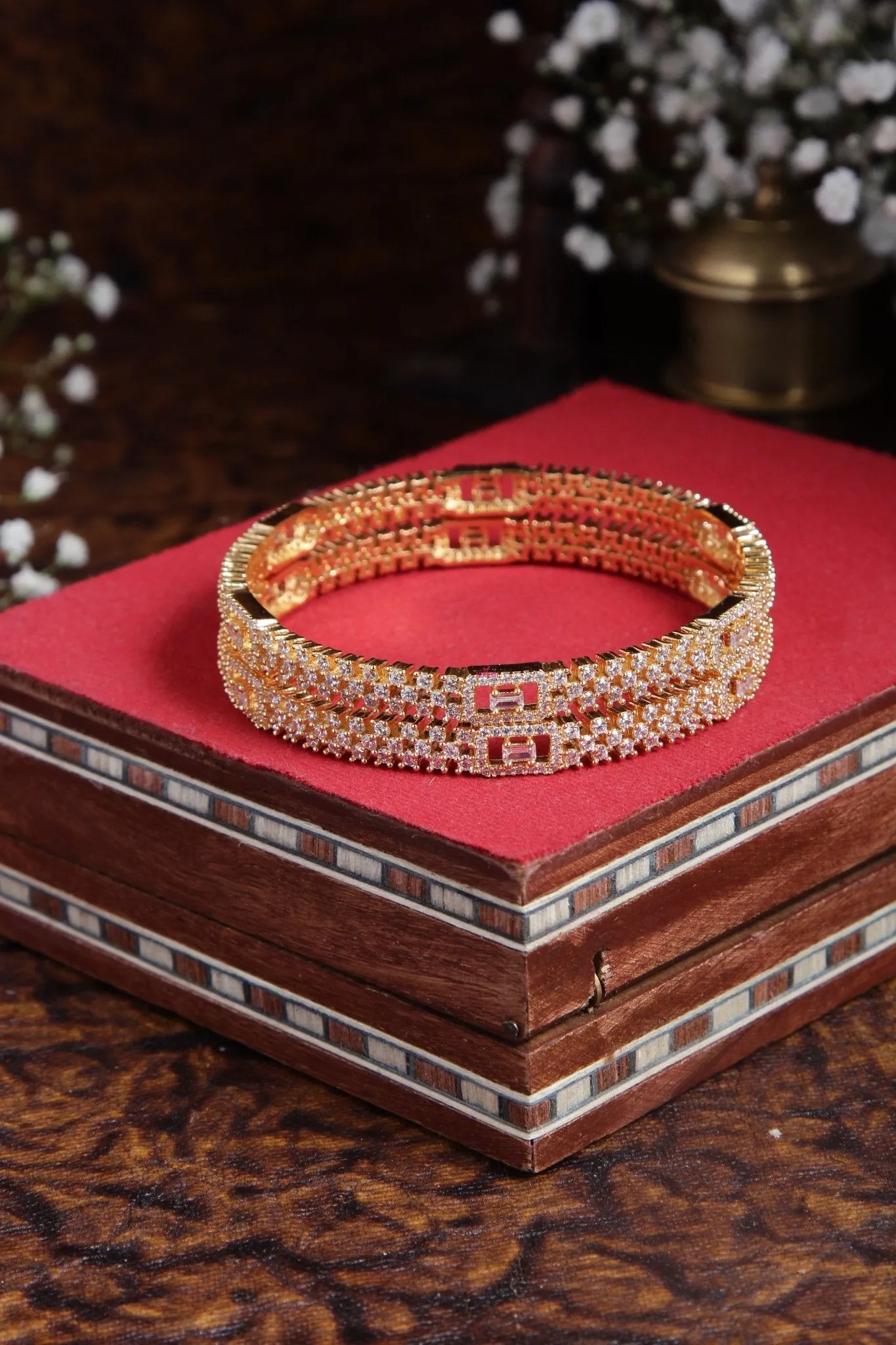 AD Stone Intricate Design Bangle