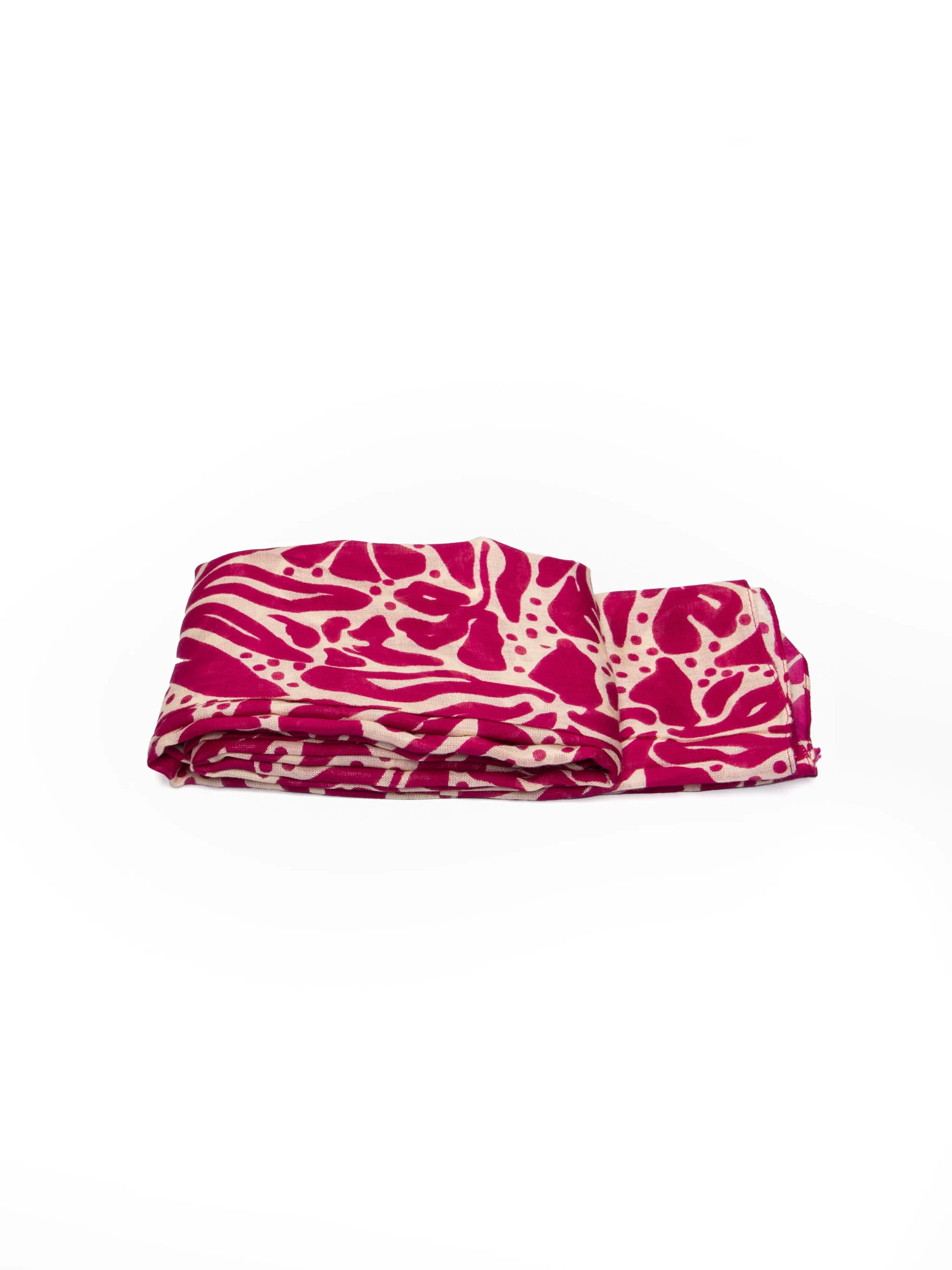 Allie Lightweight Scarf - Fuchsia/Cream, Floral