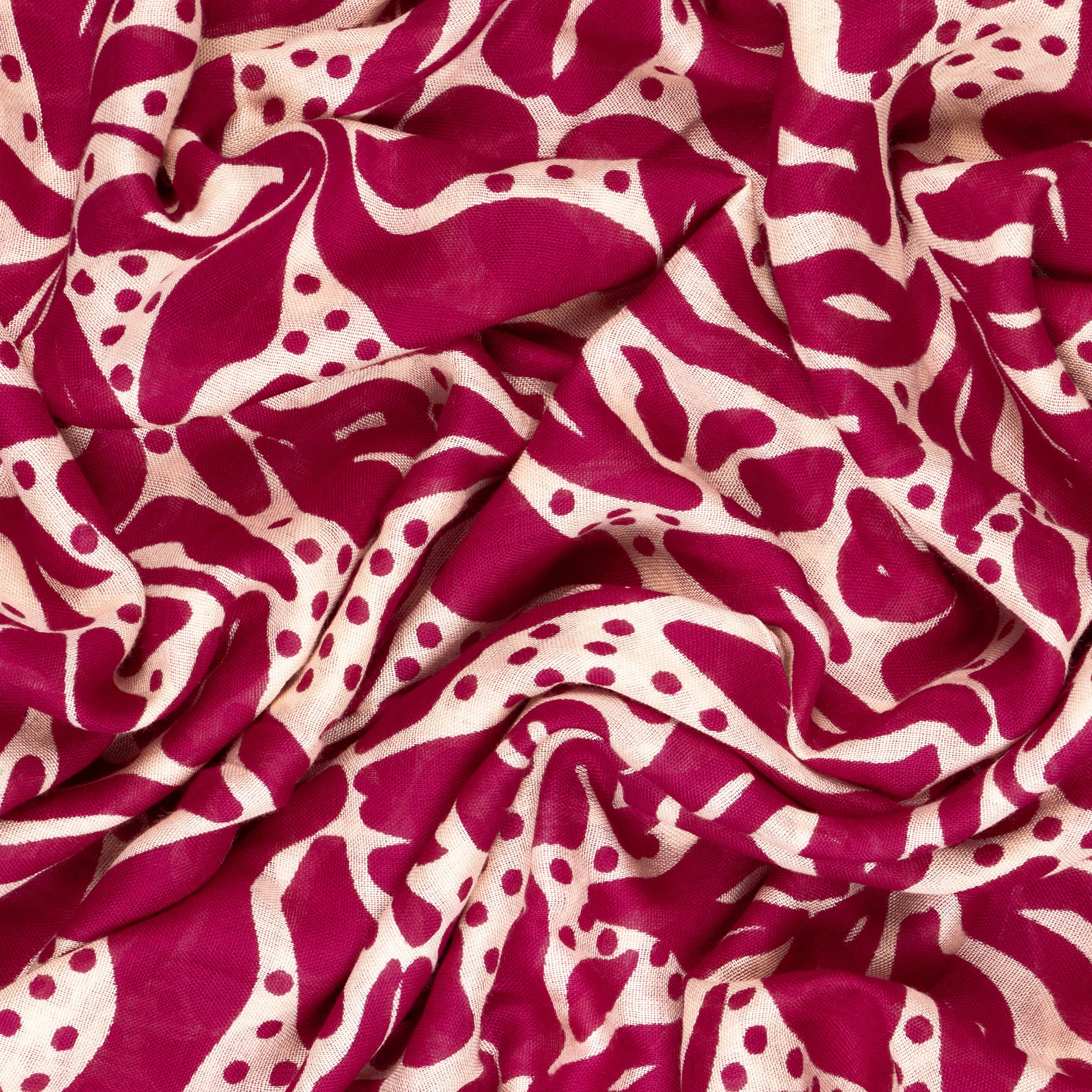 Allie Lightweight Scarf - Fuchsia/Cream, Floral