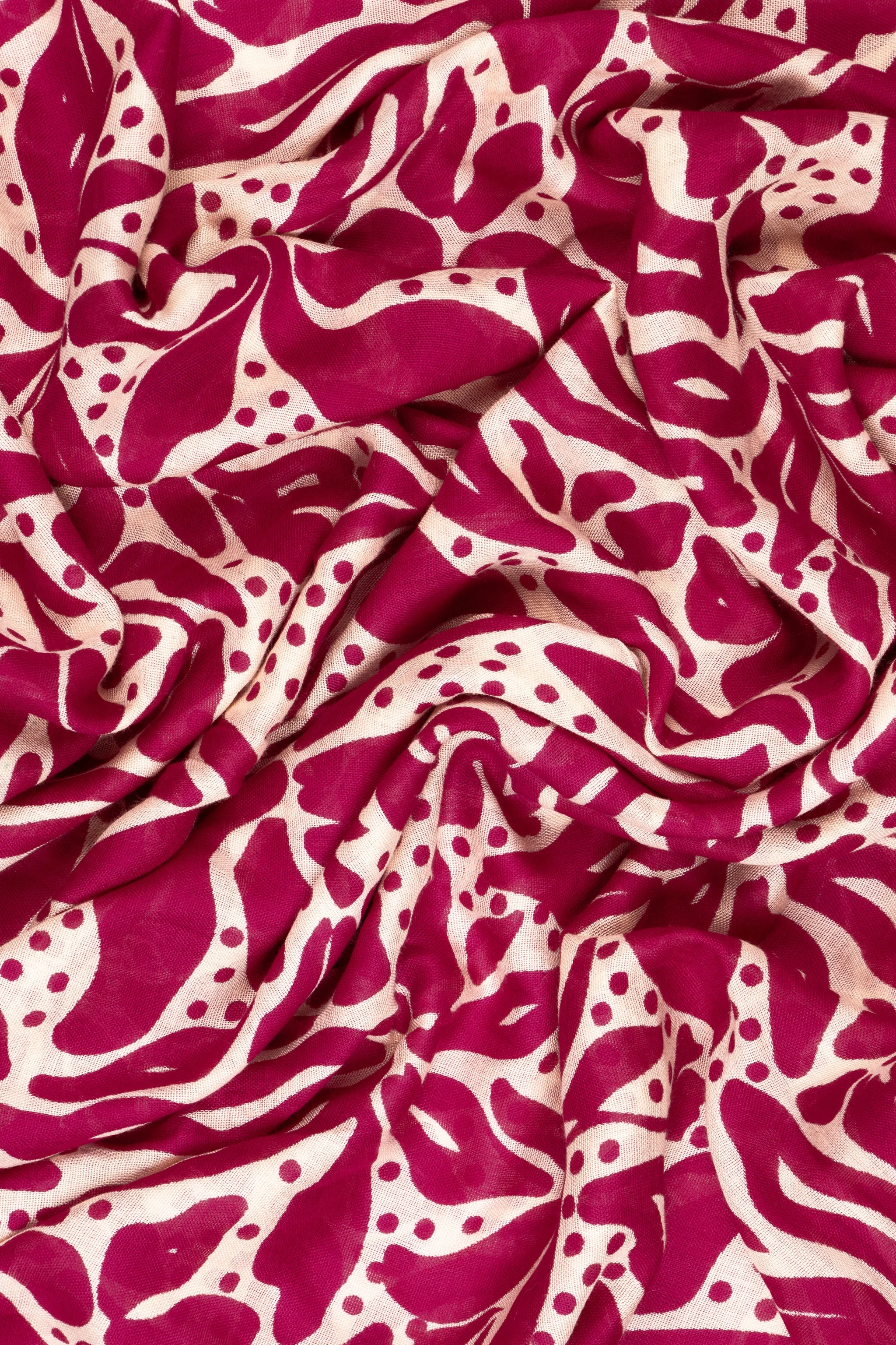 Allie Lightweight Scarf - Fuchsia/Cream, Floral