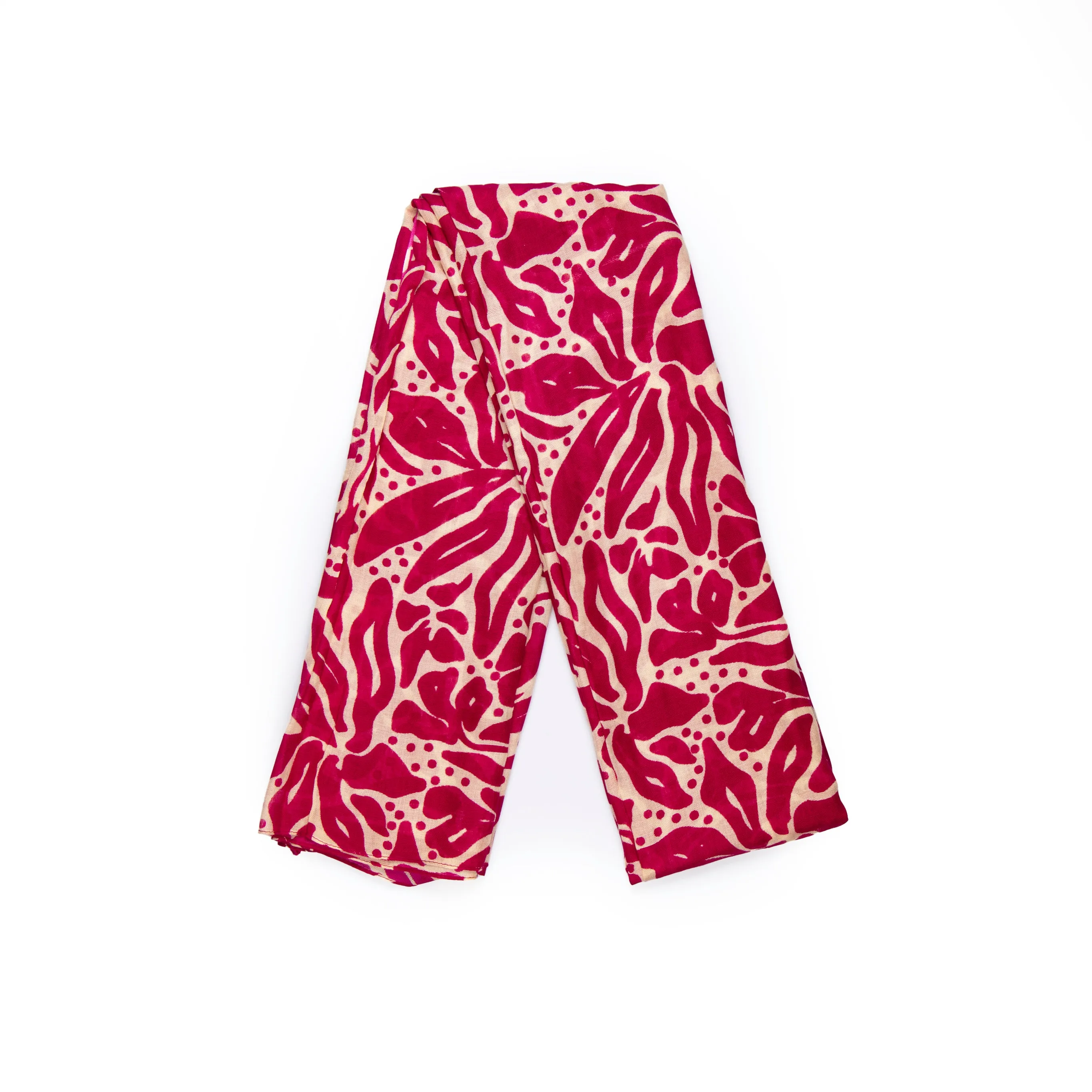 Allie Lightweight Scarf - Fuchsia/Cream, Floral