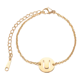 Alphabet Bracelet Gold Plated - Letter U