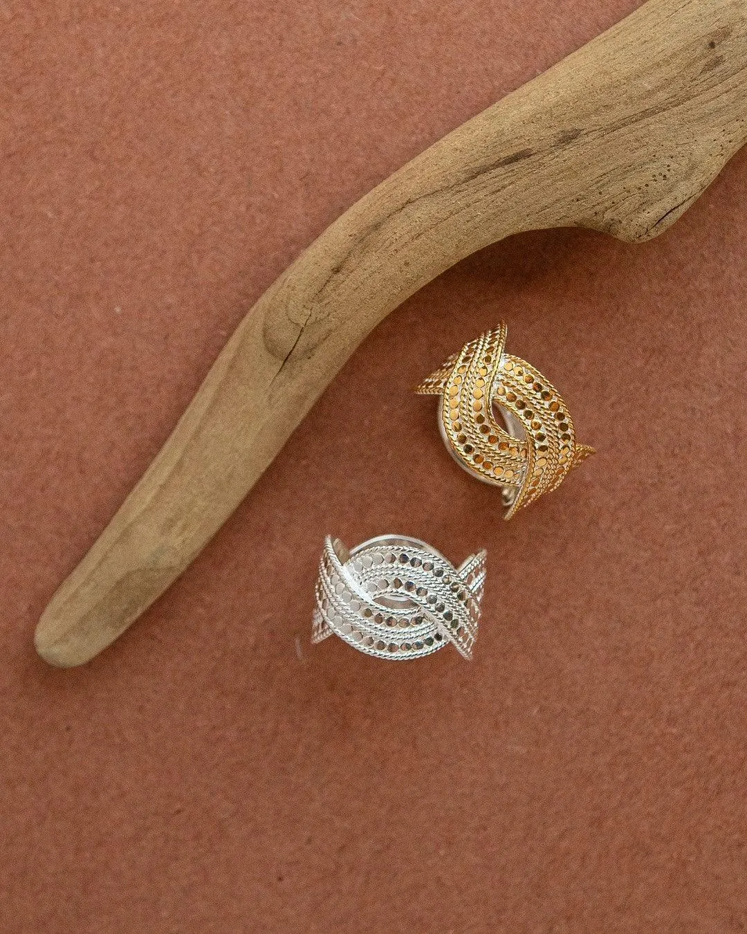 Anna Beck 18ct Gold Vermeil Classic Woven Band Ring