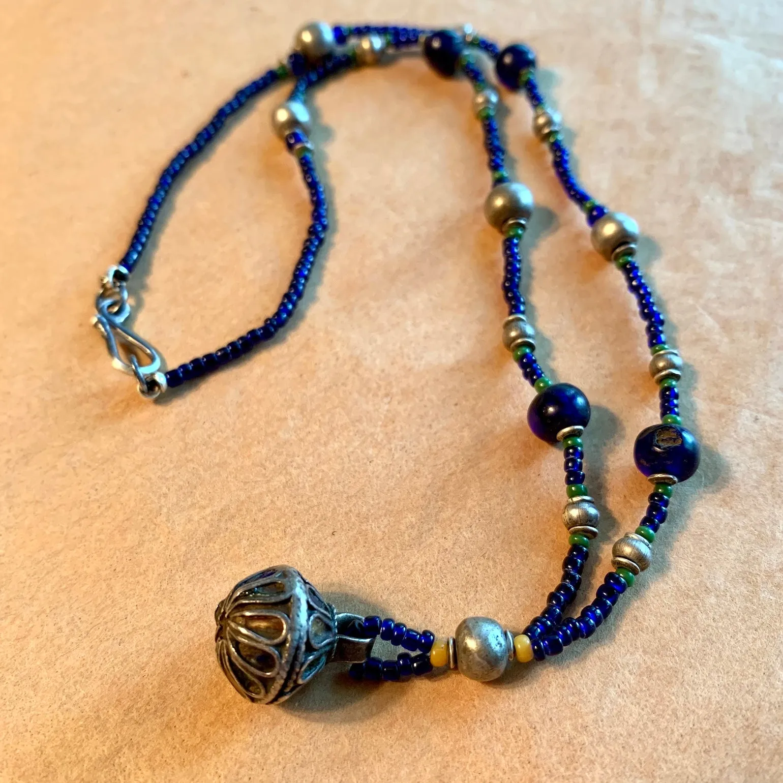 Antique Enameled Pendant Necklace