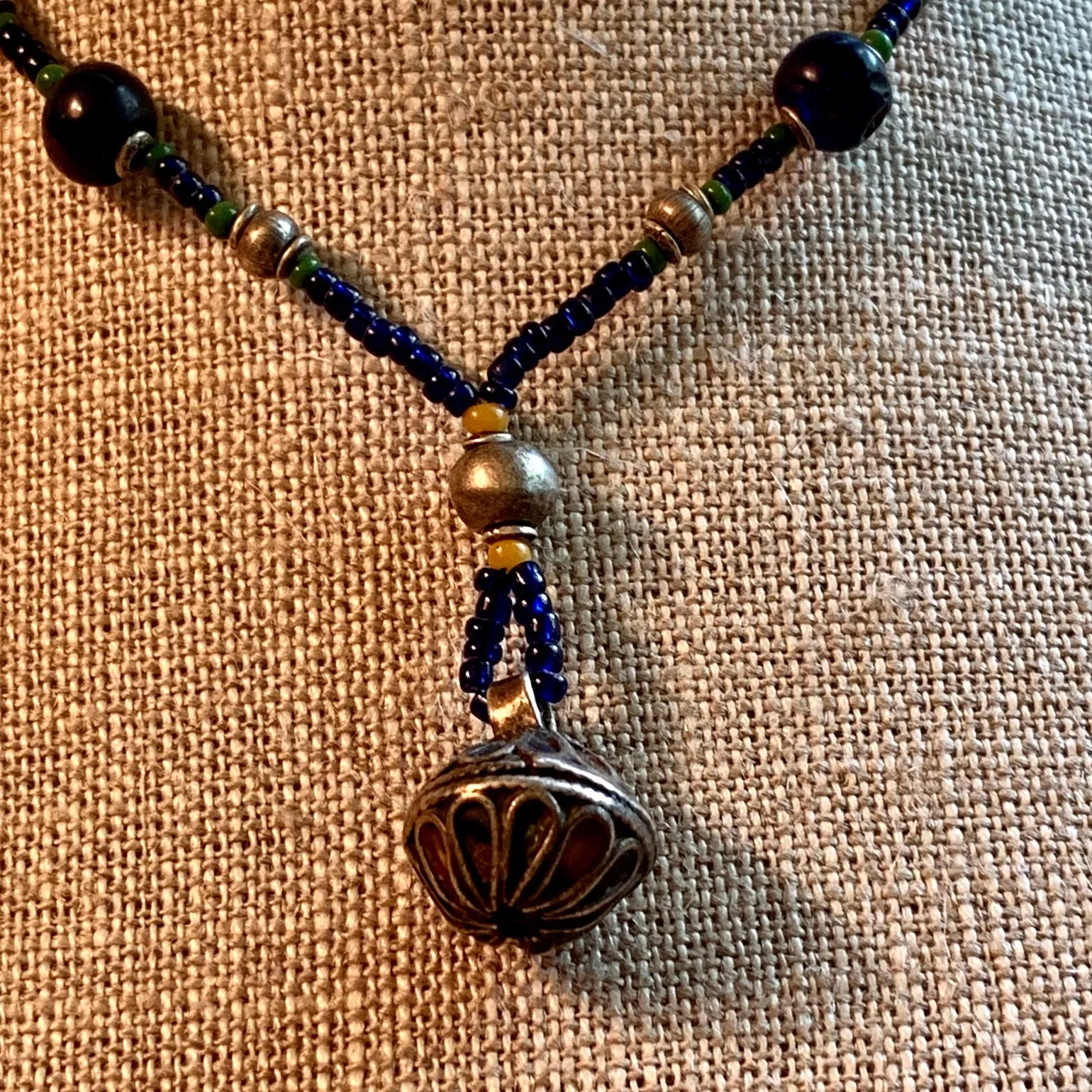 Antique Enameled Pendant Necklace