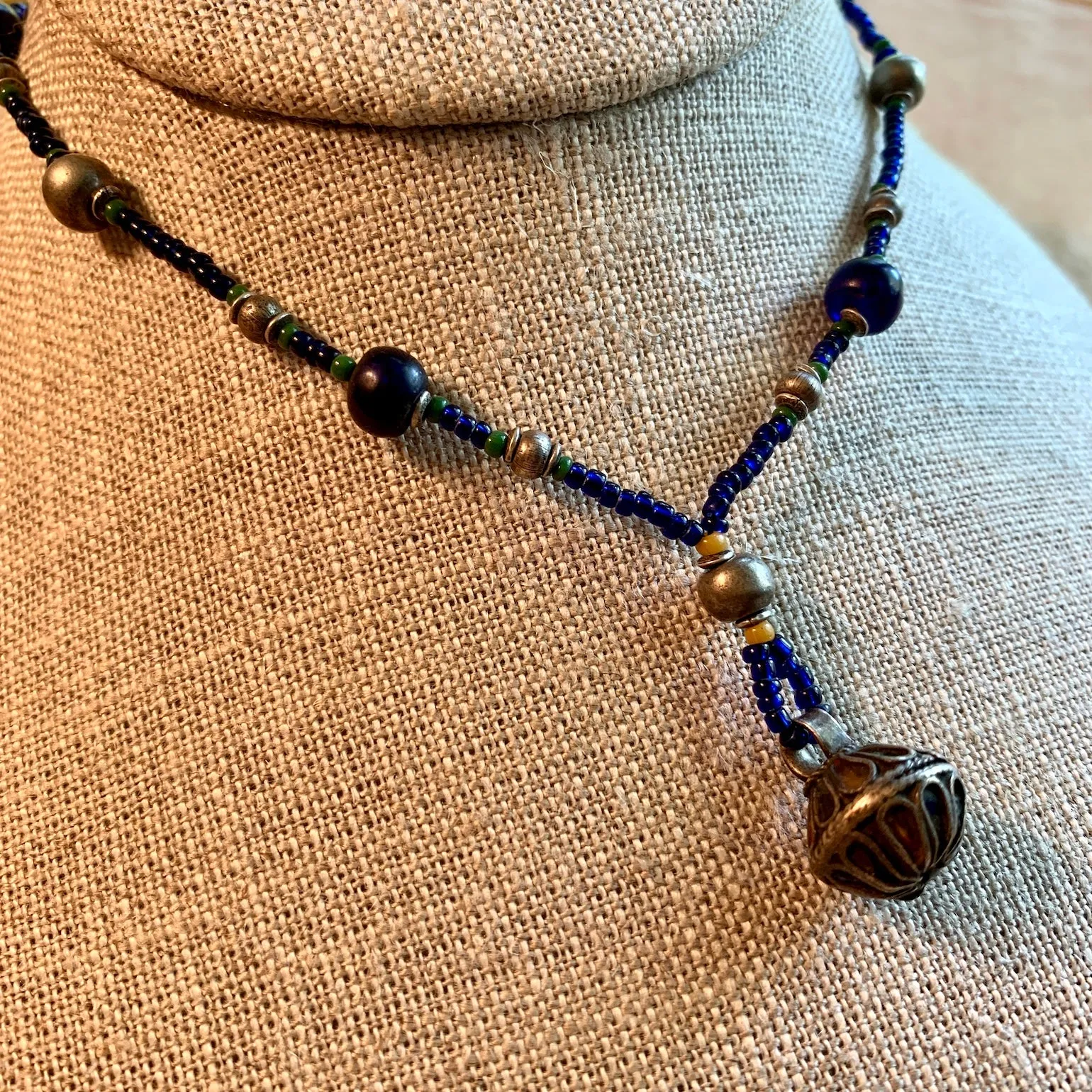 Antique Enameled Pendant Necklace