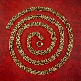 Antique Victorian French Guard Chain Gold On Silver