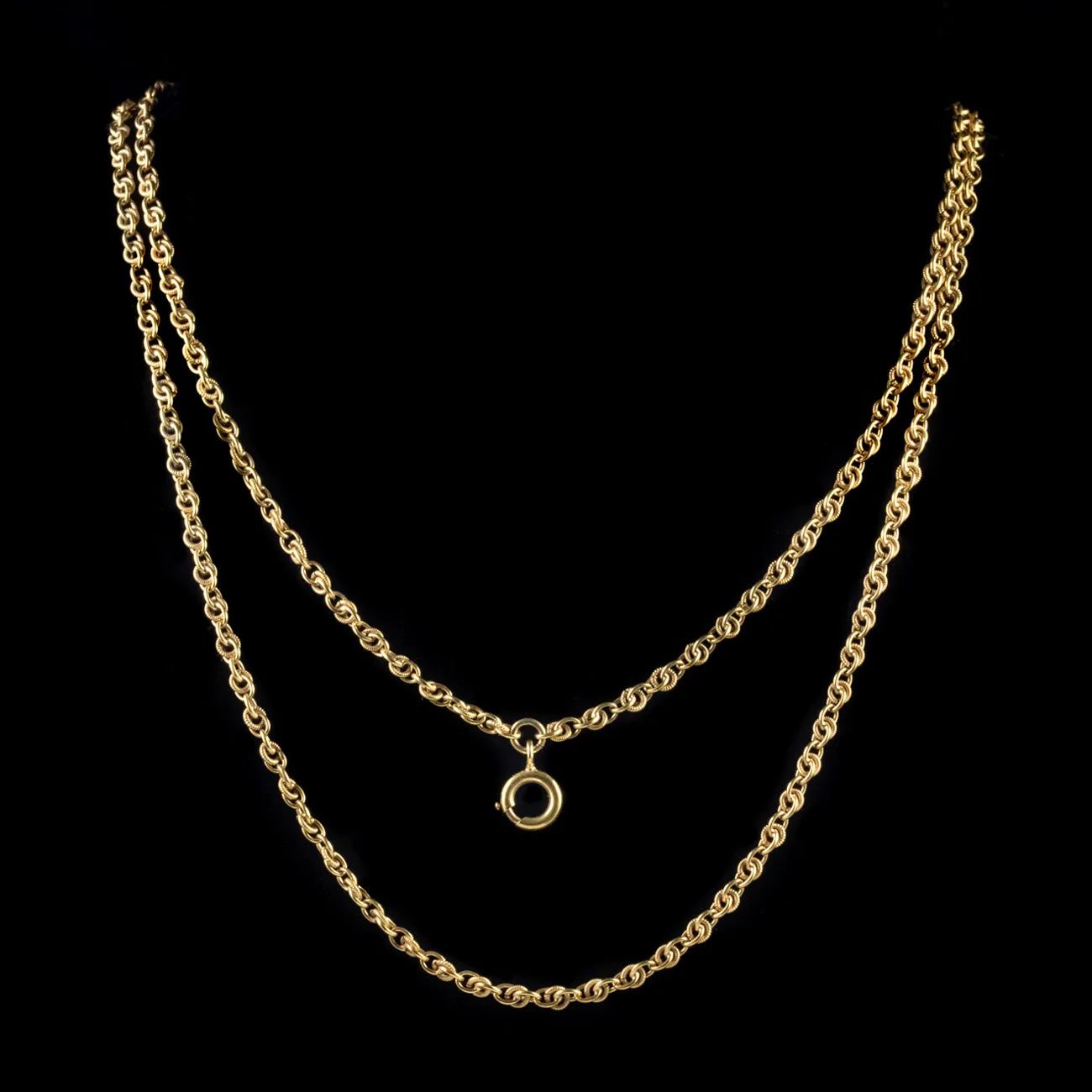 Antique Victorian French Guard Chain Gold On Silver