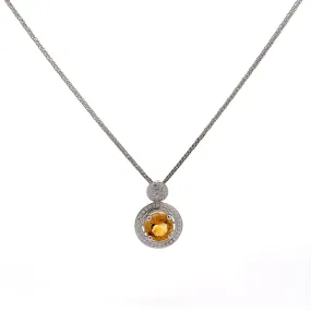 Baikalla™ Classic Sterling Silver Natural Amethyst Citrine Necklace With CZ